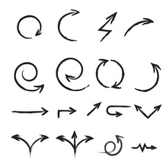 A set of hand-drawn arrows.