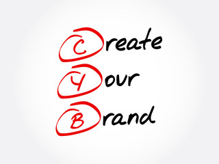 CYB - Create Your Brand, acronym business concept background