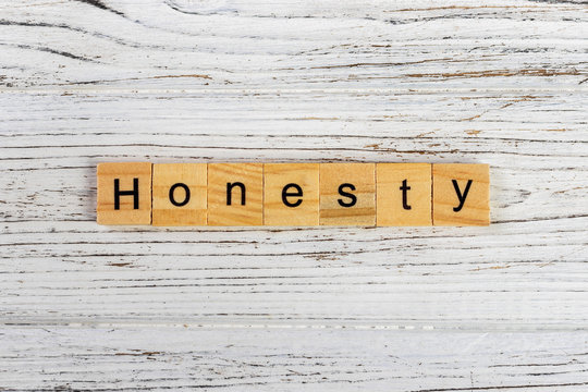 HONESTY word made with wooden blocks concept