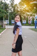 young student girl in uniform ,concept back to school