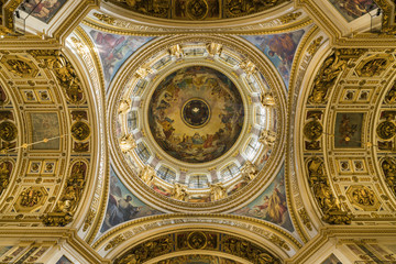 Ceiling of Isaac Cathedral in Saint Petersburg, Russia