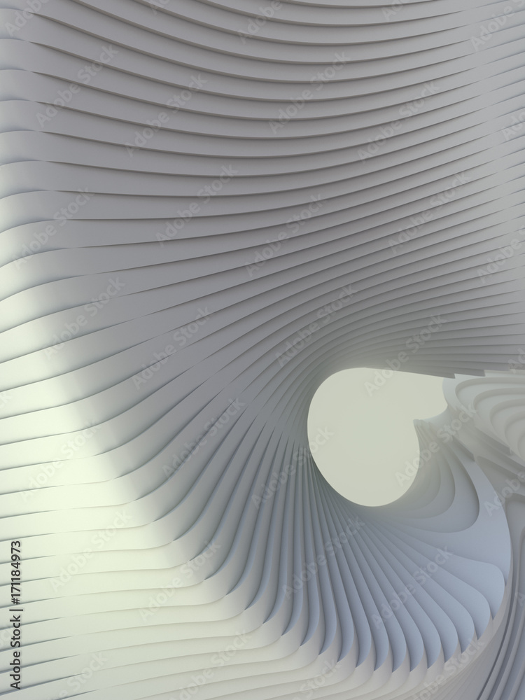 Poster white stripe pattern futuristic background. 3d render illustration