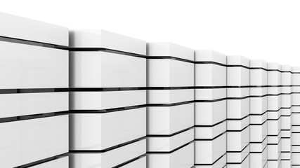 Futuristic black and white architecture background. 3D Rendering.