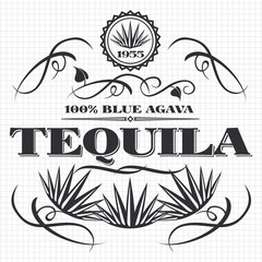 Alcohol drink tequila banner design - obrazy, fototapety, plakaty