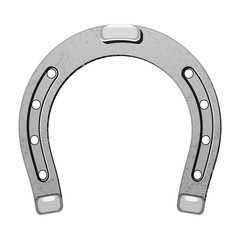 Steel Metal horseshoe luck symbol fortune talisman isolated icon vector illustration