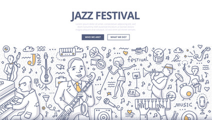 Fototapeta premium Jazz Festival Doodle Concept