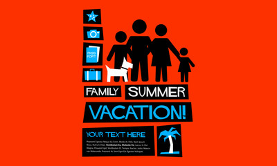 Obraz premium Family Summer Vacation Poster