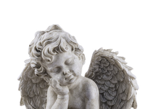 angel antique statue  isolated