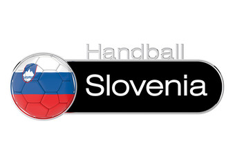 Handball mit Slovenien Flagge, Version 3, 3D-Rendering