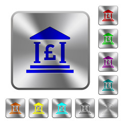 Pound bank office rounded square steel buttons