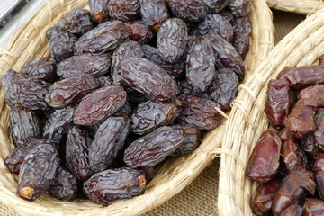 fresh tasty dates sold at a market