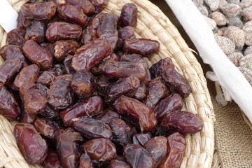 fresh tasty dates sold at a market