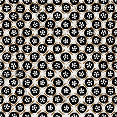seamless background pattern, with circles/dots, strokes and splashes, black and white