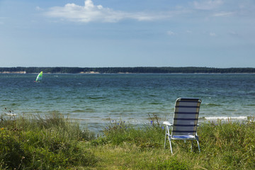 The solitude of the chair at the beach