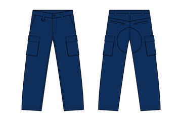 Illustration of men's denim pants 