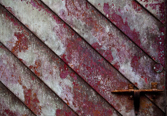 Texture Gate Door Wood Metal Chain Closed Key Background Rough Dirty Grunge Graffiti Black Red Green Lines Ancient Antique Diagonal Strokes Spain Rusty Mystery Fairy Tale Patina Old Vintage Retro