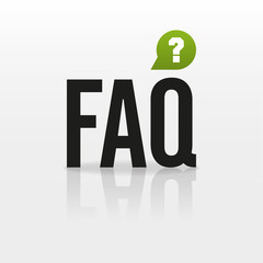 Vector FAQ element with button - question mark. Color - green, black. Eps 10 vector file.