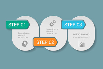 Vector infographic template for diagram, graph, presentation, chart, business concept with 3 options.