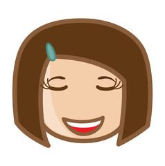 Cheerful Pretty Girl Face Expression