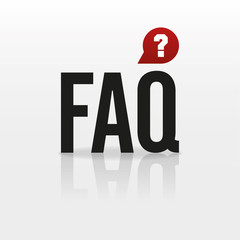 Vector FAQ element with button - question mark. Color - red, black. Eps 10 vector file.