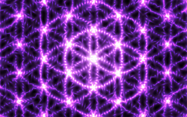 Sacred geometry. Abstract glowing background. Vector graphic.