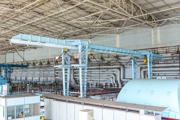 gantry crane in the engine room nuclear power plant