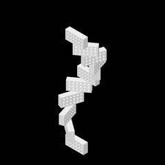 Obraz premium Tower of bricks. Isolated on black background. 3D Vector illustration.