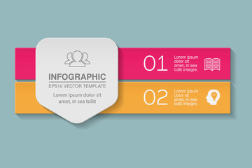Vector infographic template for diagram, graph, presentation, chart, business concept with 2 options.