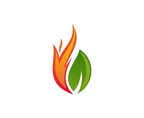 Leaf fire logo