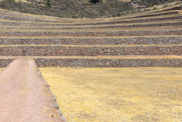 Ancient Inca circular terraces at Moray (agricultural experiment station), Peru