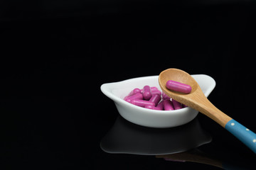 pink capsules for meal