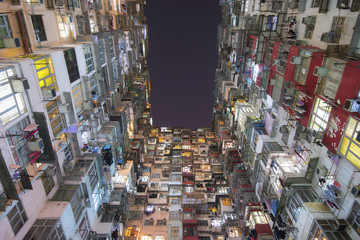 Colorful apartment building in asia