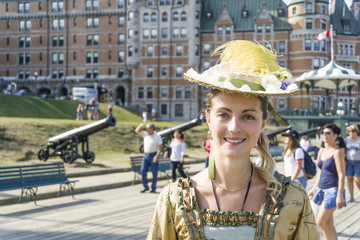 New France costume style outside portrait