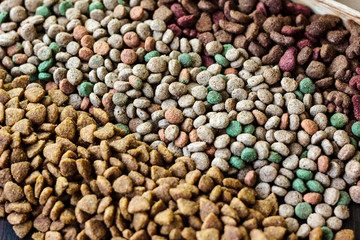 Dry pet food background