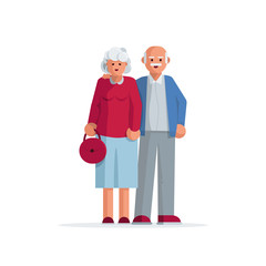Happy elderly couple together