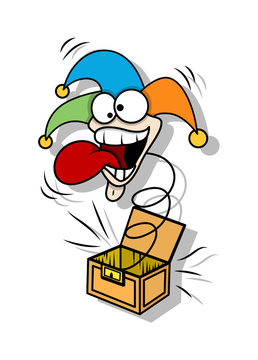 Funny Jester Face pop Toy Box