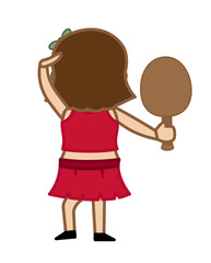 Female Table Tennis Cartoon Player Character