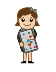 Girl Holding a Remote Vector
