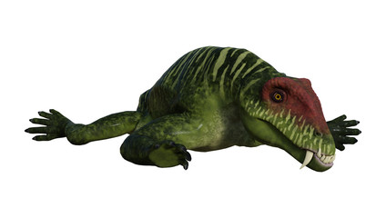 3D Rendering Dinosaur Doliosauriscus on White