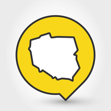 Fototapeta outline map of Poland
