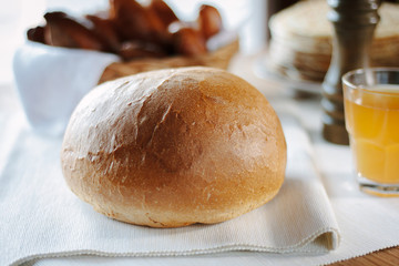 Fresh round bread