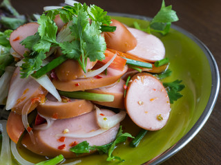 Sausage spicy salad