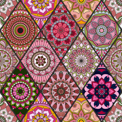 Seamless pattern. Vintage decorative elements. Hand drawn background. Islam, Arabic, Indian, ottoman motifs. Perfect for printing on fabric or paper.