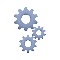 Cogs symbol on white background, settings icon, vector illustration