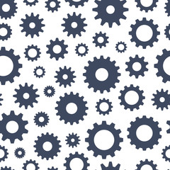 Cogs seamless pattern, technical background, vector illustration