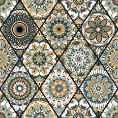 Seamless pattern. Vintage decorative elements. Hand drawn background. Islam, Arabic, Indian, ottoman motifs. Perfect for printing on fabric or paper.