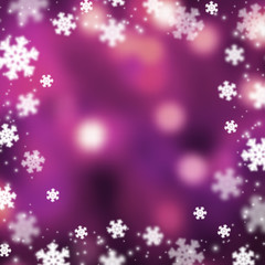 Snowflakes christmas abstract bokeh background, vector illustration