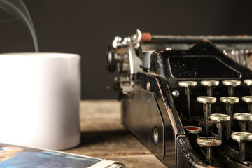 Machine à écrire vintage closeup