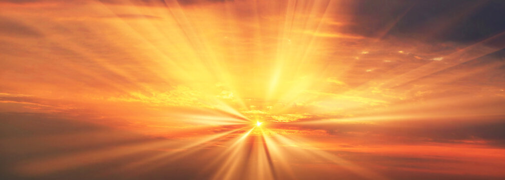 dawn rays of sunrise