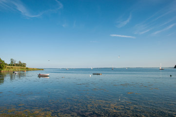 Boats in the water near the Danish coast